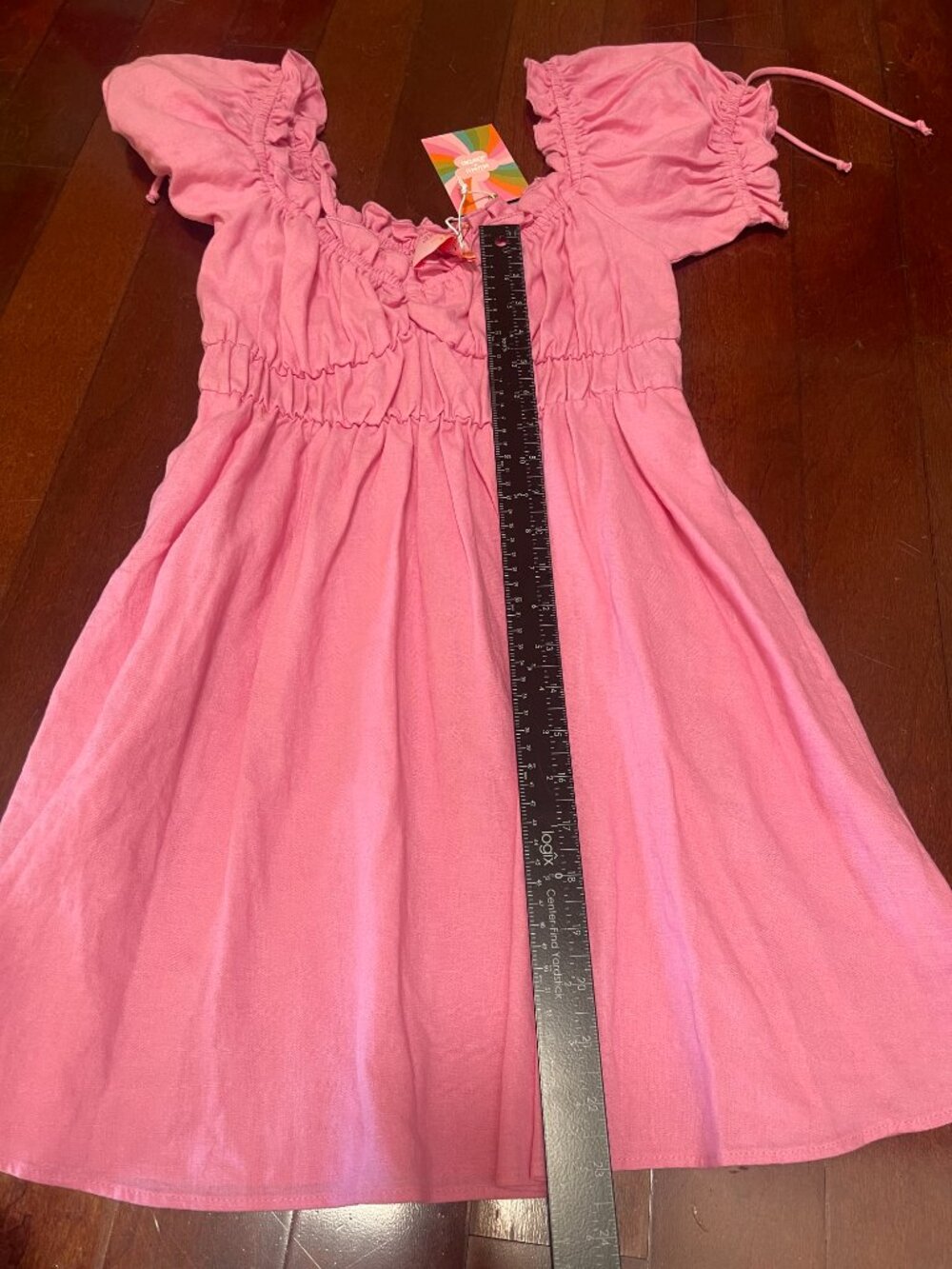 Show Me Your Mumu x Barbie Nikki Mini Dress Pink Linen Blend XS NWT - Picture 8 of 10